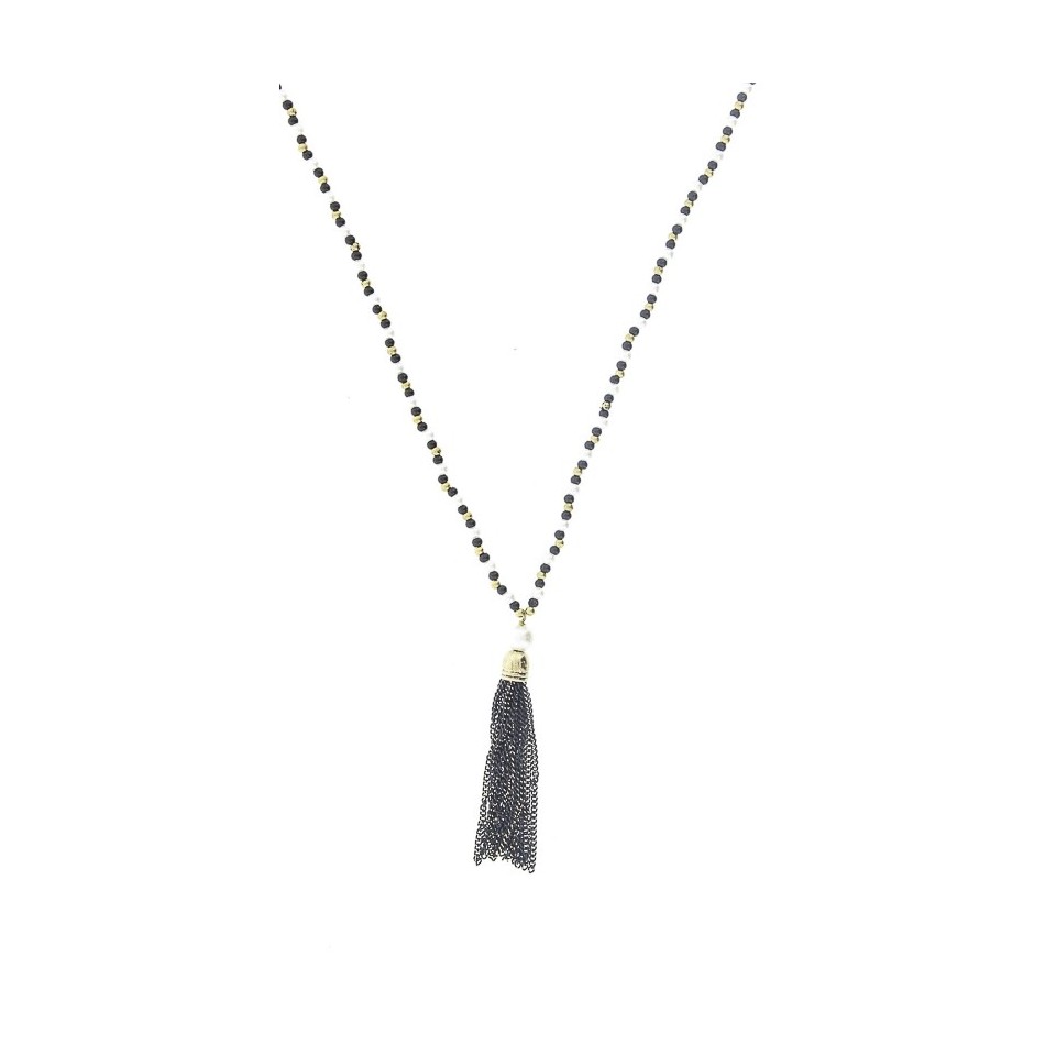 COLLAR LARGO CUENTAS COLG. FLECO