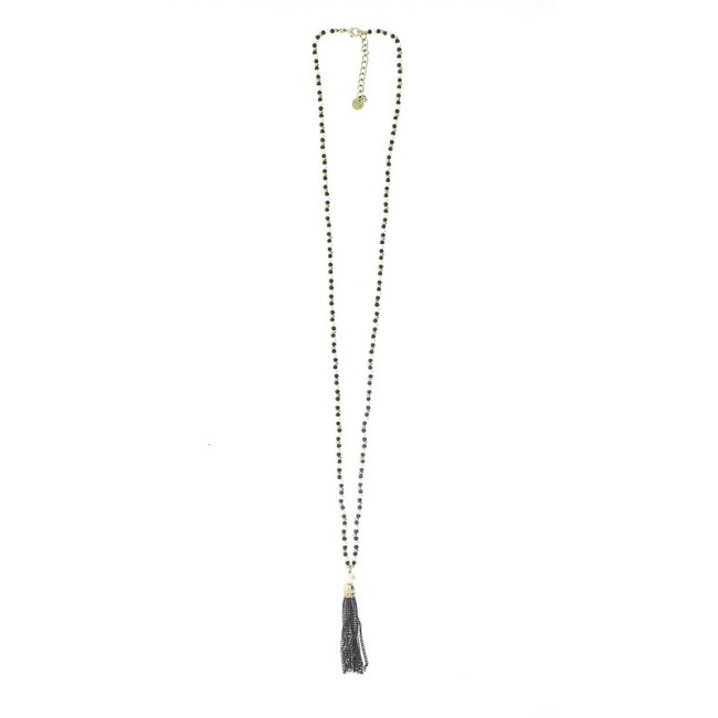 COLLAR LARGO CUENTAS COLG. FLECO