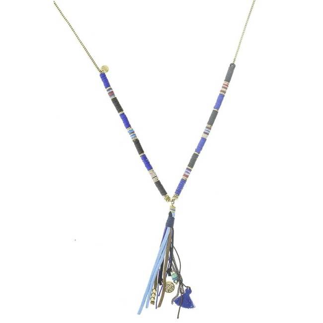 LONG FIMO COLG FRINGE NECKLACE
