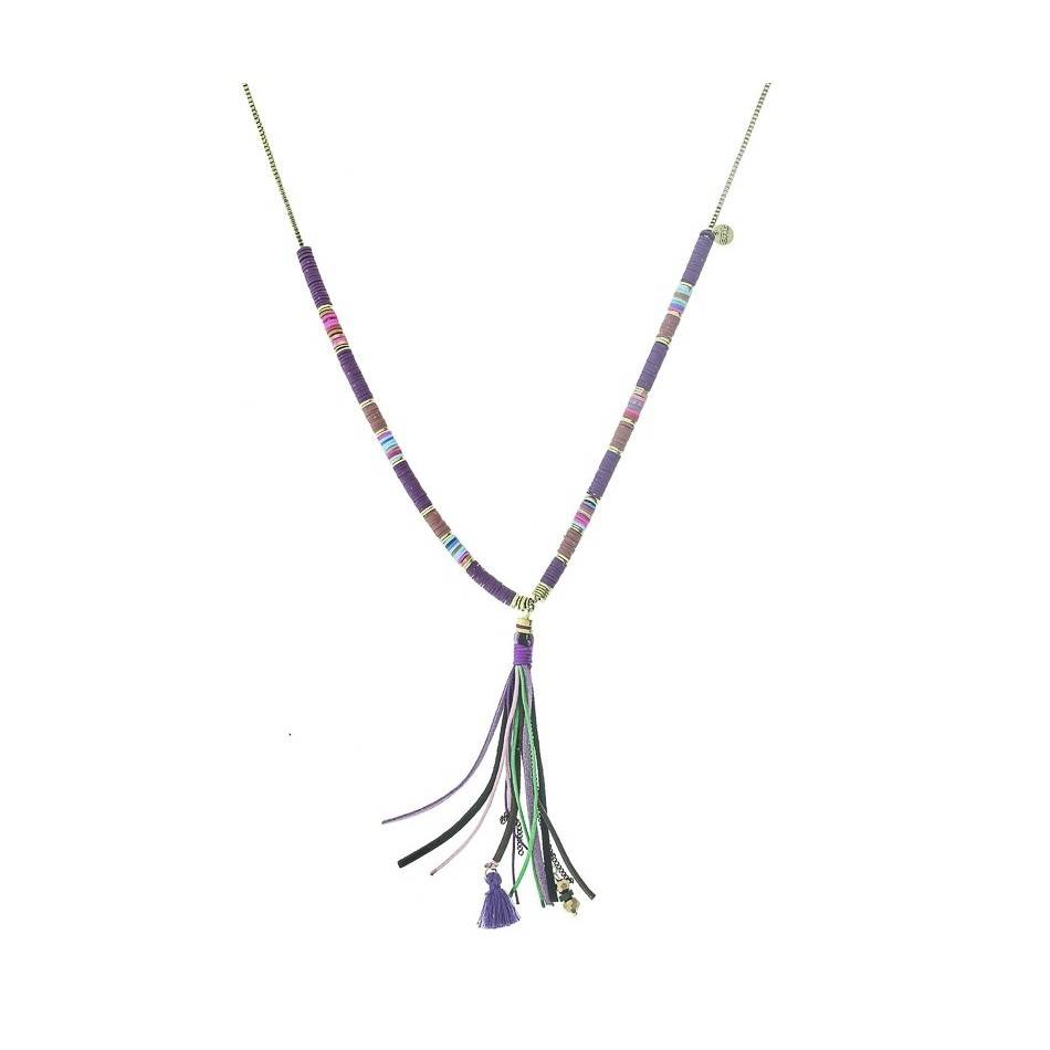 LONG FIMO COLG FRINGE NECKLACE