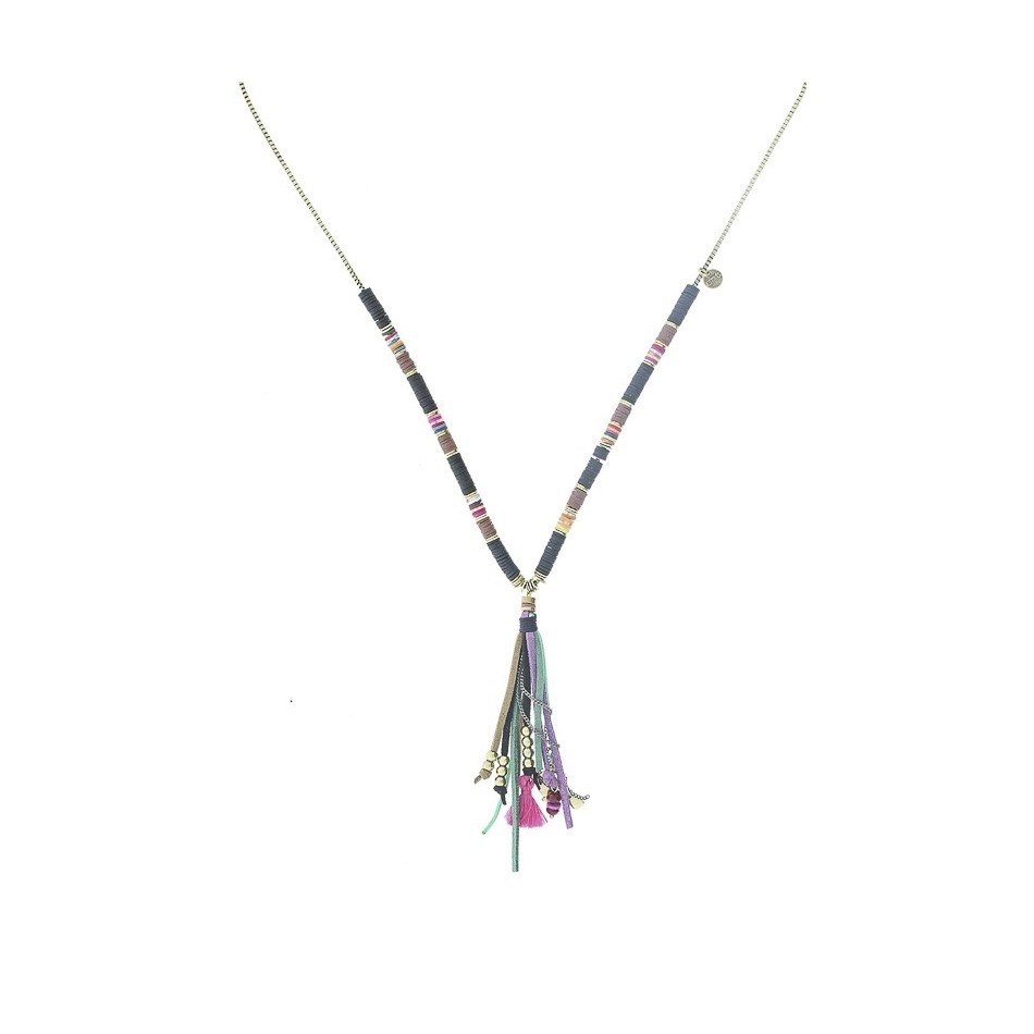 LONG FIMO COLG FRINGE NECKLACE
