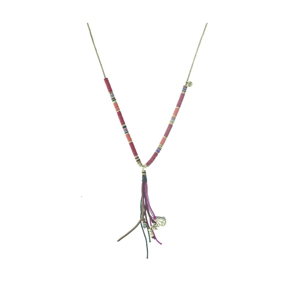LONG FIMO COLG FRINGE NECKLACE