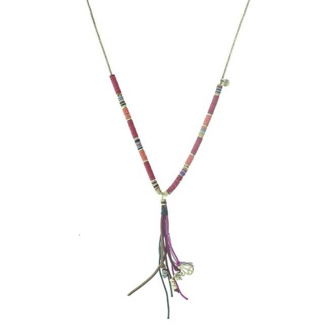 LONG FIMO COLG FRINGE NECKLACE