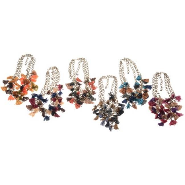 FRINGED CHAIN SHORT NECKLACE