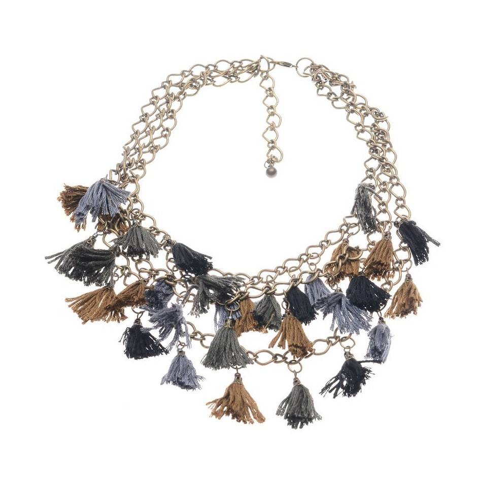 FRINGED CHAIN SHORT NECKLACE