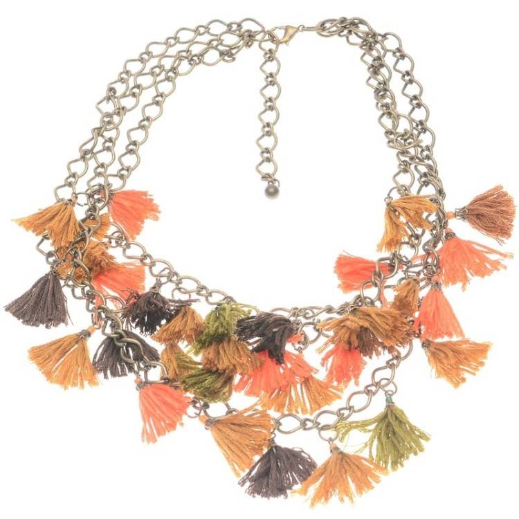 FRINGED CHAIN SHORT NECKLACE