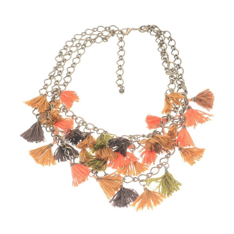 FRINGED CHAIN SHORT NECKLACE