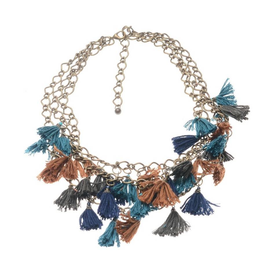 FRINGED CHAIN SHORT NECKLACE