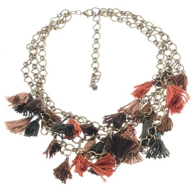 FRINGED CHAIN SHORT NECKLACE