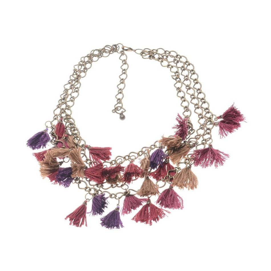 FRINGED CHAIN SHORT NECKLACE
