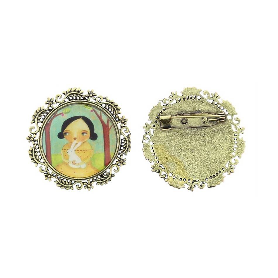 BROCHE METAL ESMALTE