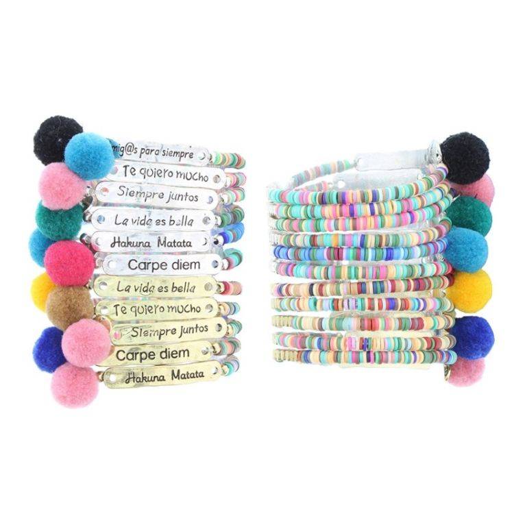 PULSERA MENSAJE FIMO