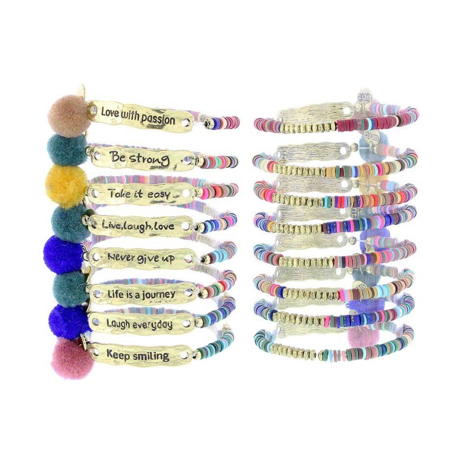 PULSERA MENSAJE FIMO