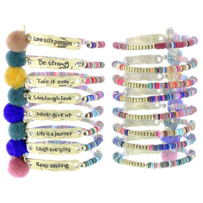 PULSERA MENSAJE FIMO