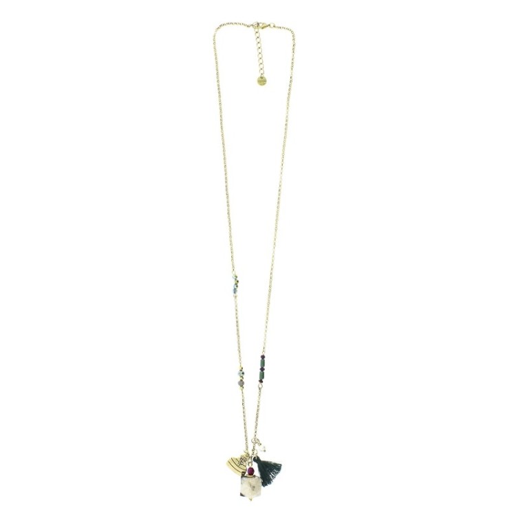 COLLAR LARGO CADENA COLG. PIEDRA