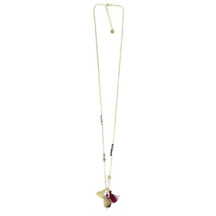 LONG PENDANT CHAIN NECKLACE STONE 2