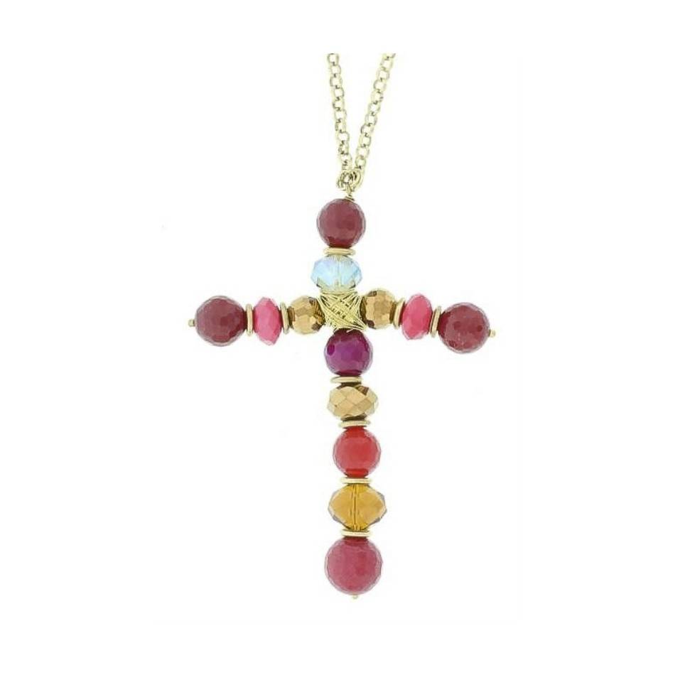 LONG NECKLACE WITH CROSS STONES