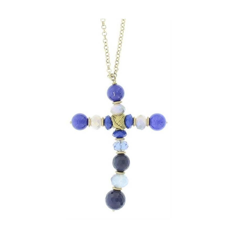 LONG NECKLACE WITH CROSS STONES