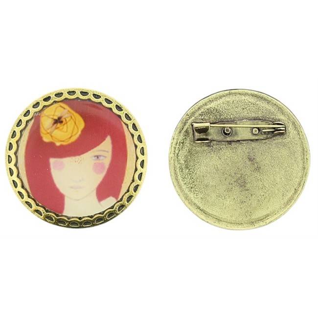 BROCHE METAL ESMALTE