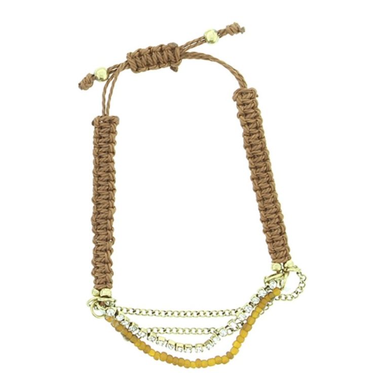 PULSERA ANUDADA CADENAS CRISTALES