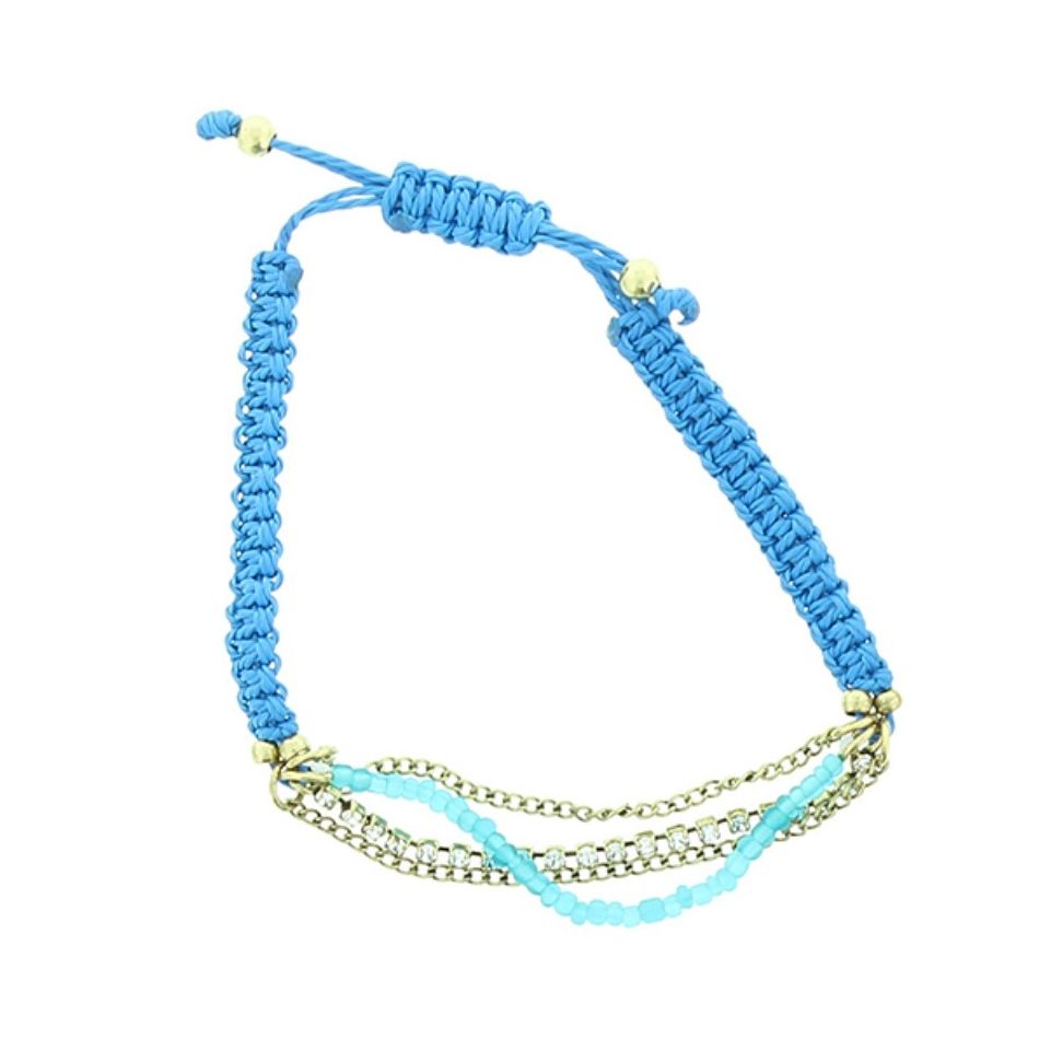 PULSERA ANUDADA CADENAS CRISTALES