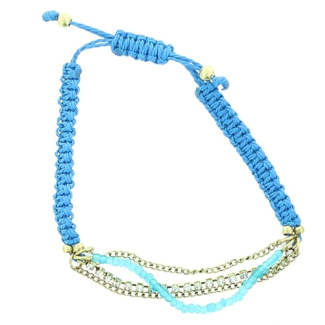 PULSERA ANUDADA CADENAS CRISTALES