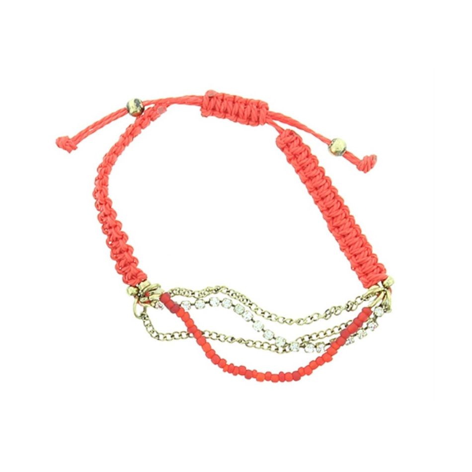 PULSERA ANUDADA CADENAS CRISTALES