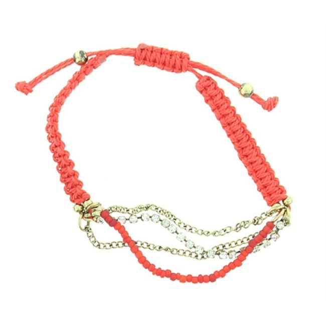 PULSERA ANUDADA CADENAS CRISTALES