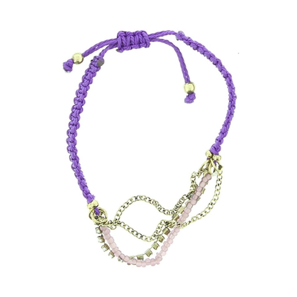 PULSERA ANUDADA CADENAS CRISTALES