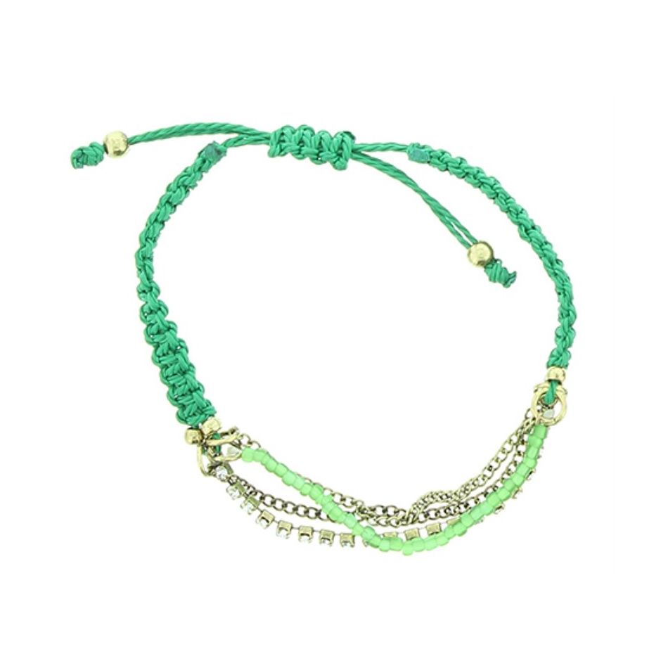 PULSERA ANUDADA CADENAS CRISTALES