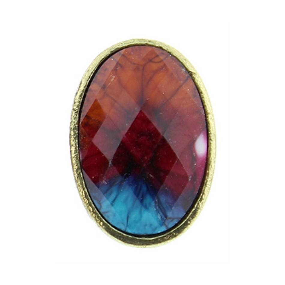FACETED METAL RESIN RING Adjustable ring