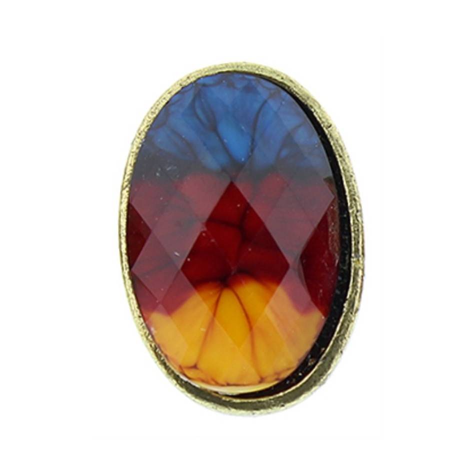 ANILLO METAL RESINA FACETADO ANILLO AJUSTABLE
