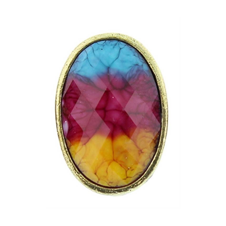 FACETED METAL RESIN RING Adjustable ring