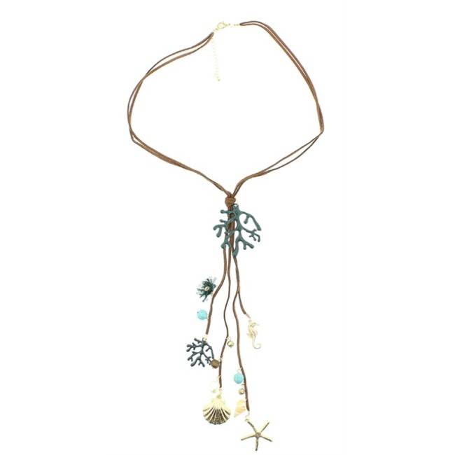 LONG PENDANT NECKLACE MARINE MOTIVES