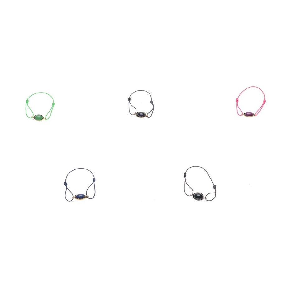 PULSERA GOMA CUENTAS METAL RESINA