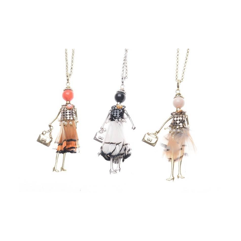 LONG NECKLACE DOLL PENDANT