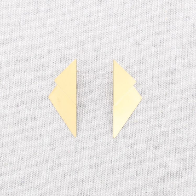 PENDIENTES ACERO PRESIÓN DOBLE TRIANGULO