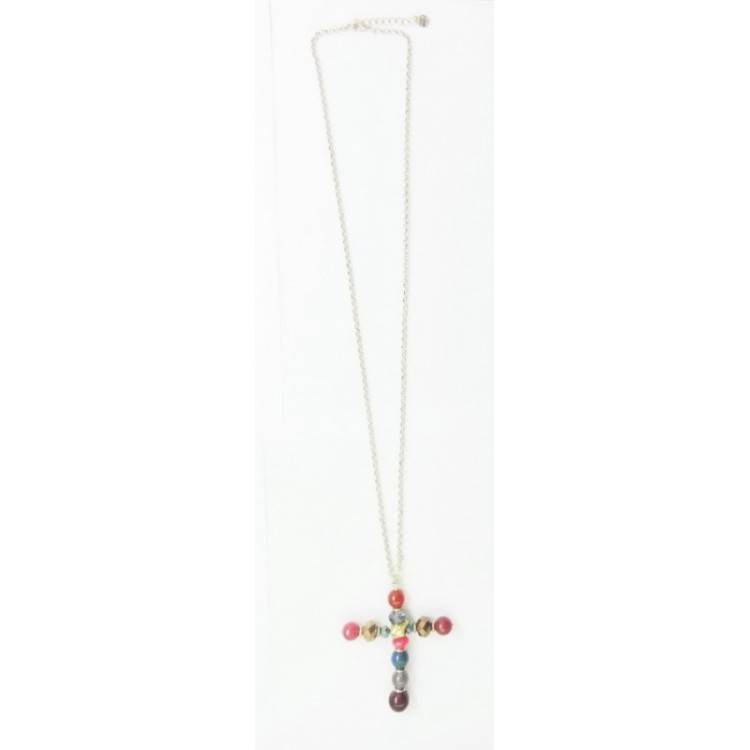 COLLAR LARGO COLG. CRUZ PIEDRAS