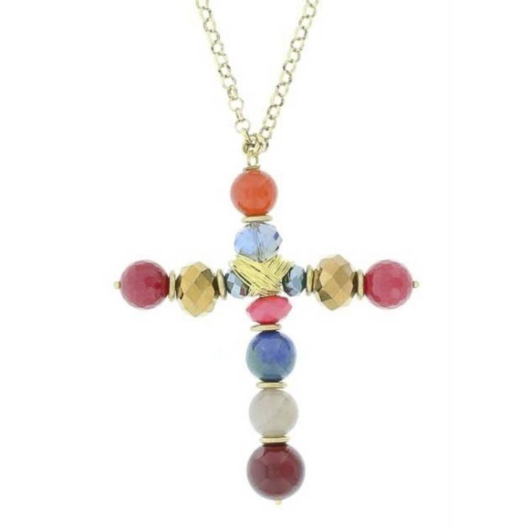 COLLAR LARGO COLG. CRUZ PIEDRAS 2
