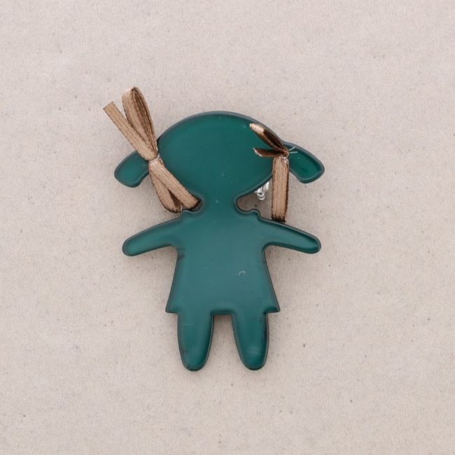 RESIN DOLL BROOCH