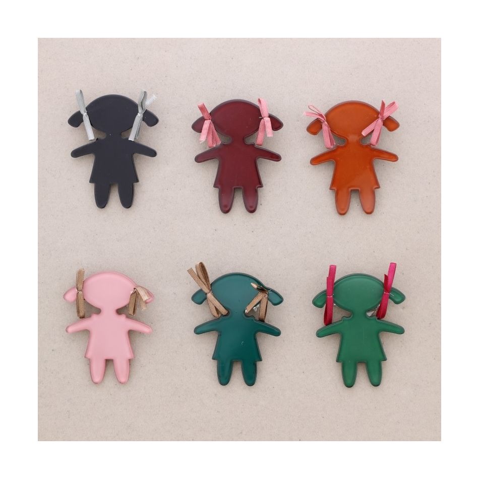 RESIN DOLL BROOCH