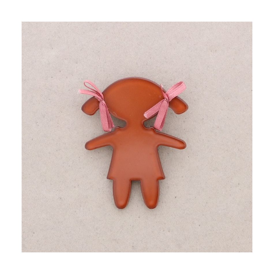 RESIN DOLL BROOCH