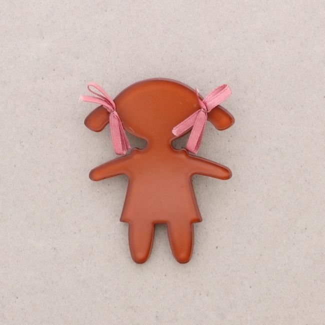 RESIN DOLL BROOCH
