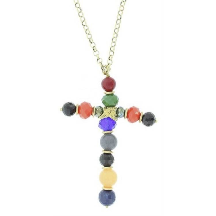COLLAR LARGO COLG. CRUZ PIEDRAS 2