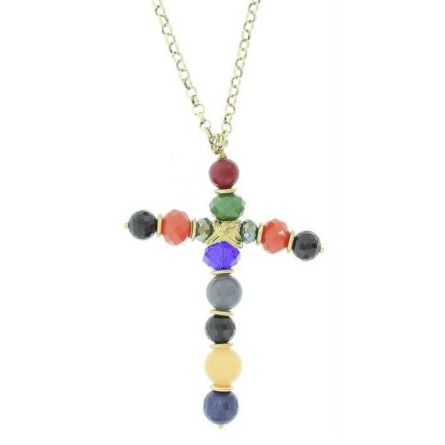 COLLAR LARGO COLG. CRUZ PIEDRAS