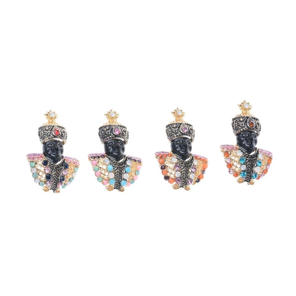 CRYSTAL HEAD BROOCH