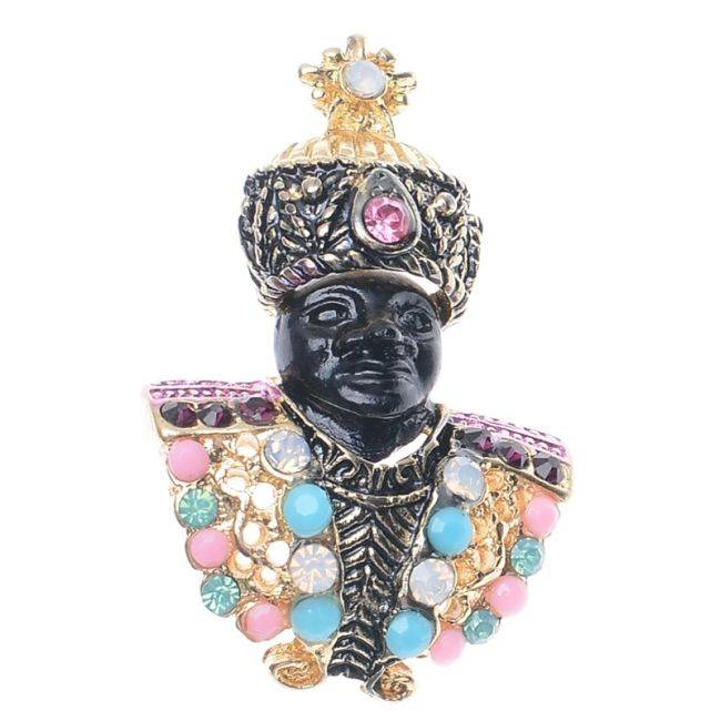 CRYSTAL HEAD BROOCH
