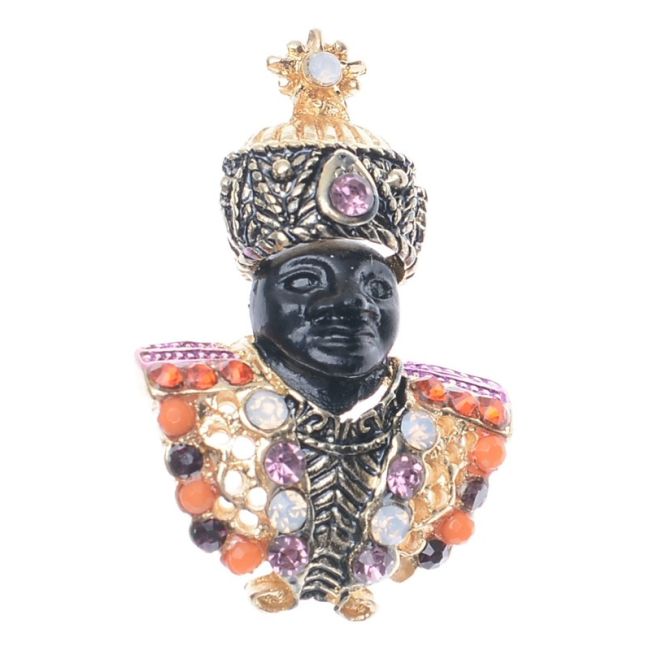 CRYSTAL HEAD BROOCH