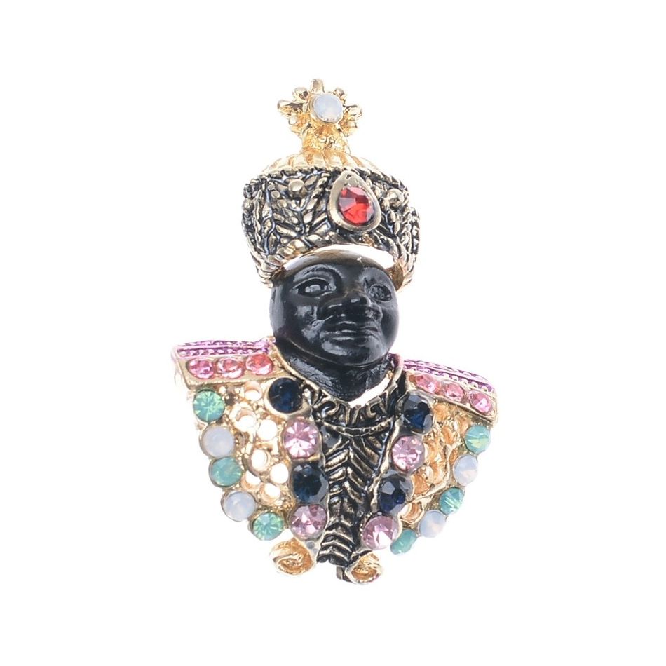 CRYSTAL HEAD BROOCH