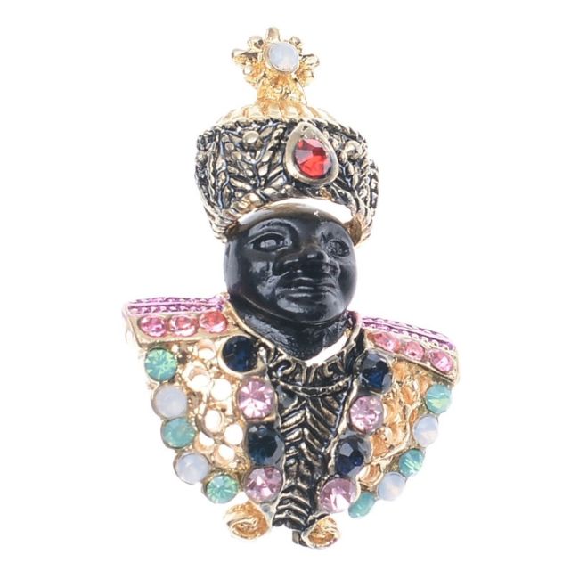 CRYSTAL HEAD BROOCH